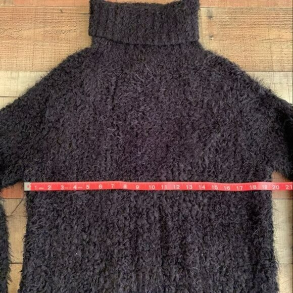 POL womens size medium eyelash black knit turtle neck sweater - Picture 2 of 7